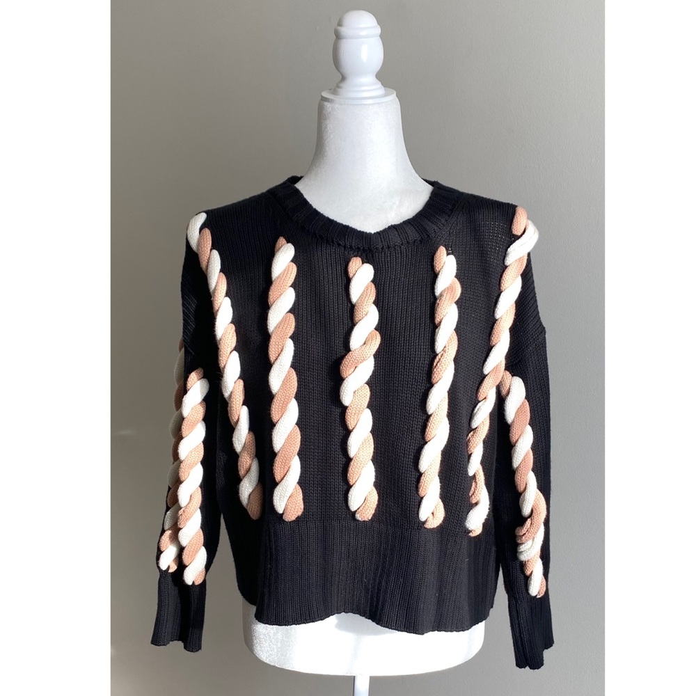 FEW MODA New York Braided Textured Sweater (Size S)